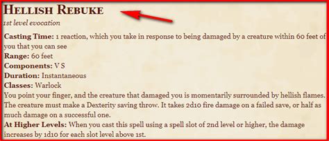 tiefling hellish rebuke|Hellish Rebuke – 5th Edition SRD.